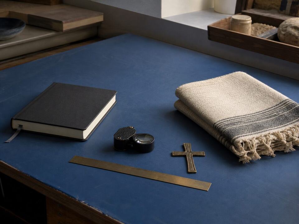 About Sacred Object Journal: a devotional object arranged on a worktable